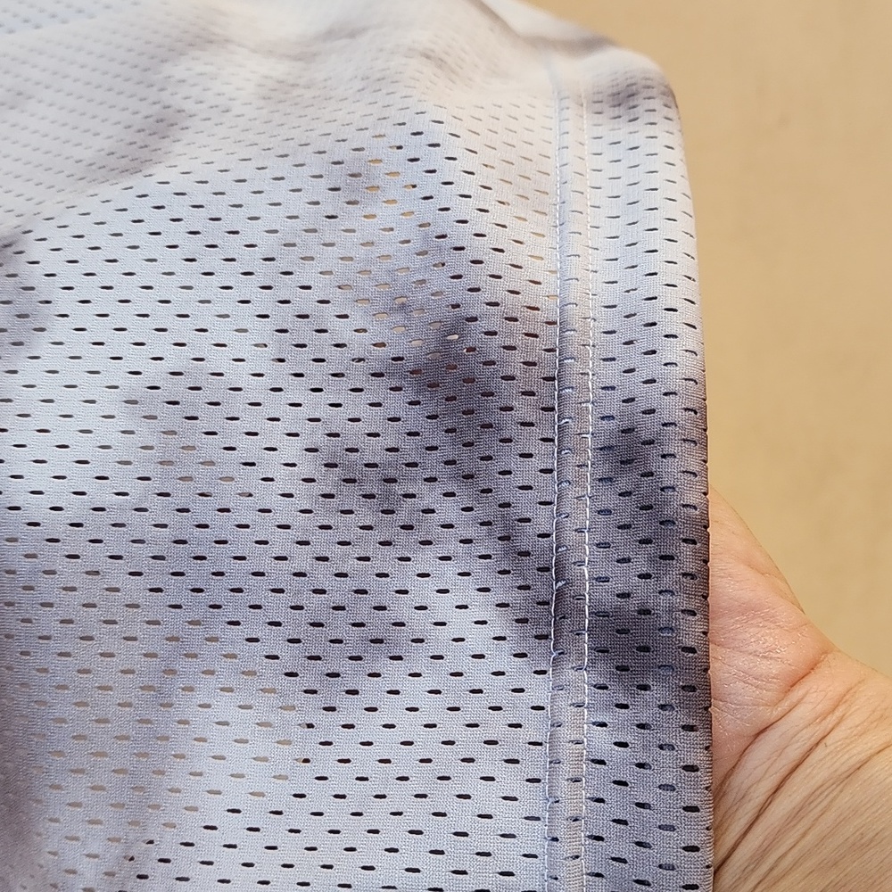 NIKE Icon Clash Gray Mesh Tee Plus 1X Boxy Drawstring Hem Athletic Top Oversized - Picture 7 of 11